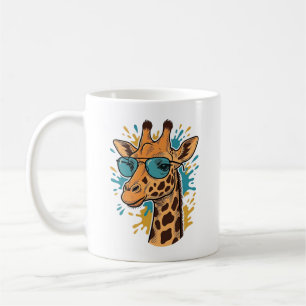 Mug Chemise à lunettes de girafe gravée vintage cool D