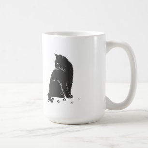 Mug Chemise à manches longues avec chat gris stylisé e