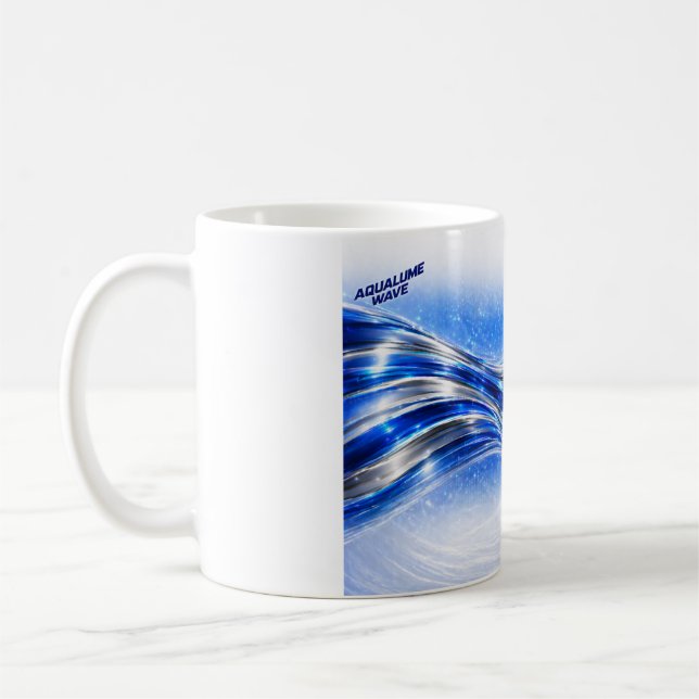 Mug Chemise Aqualume Flow – Énergie de vague argentée  (Gauche)