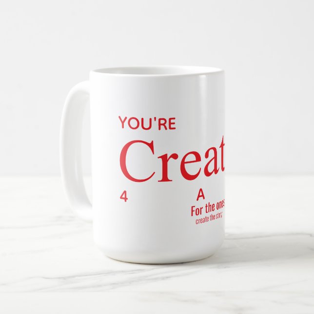Mug Chemise avant arrière citation de mentalité créati (Devant gauche)