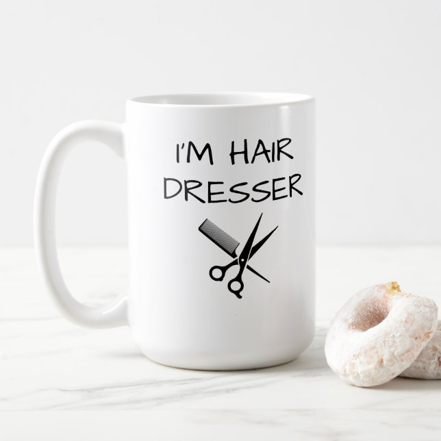 Mug Chemise coiffeuse, Chemise coiffeuse, Beauticienne (Avec donut)