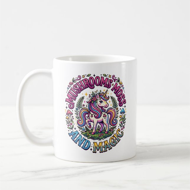 Mug Chemise commerciale Licorne Champignons Mousse et  (Gauche)