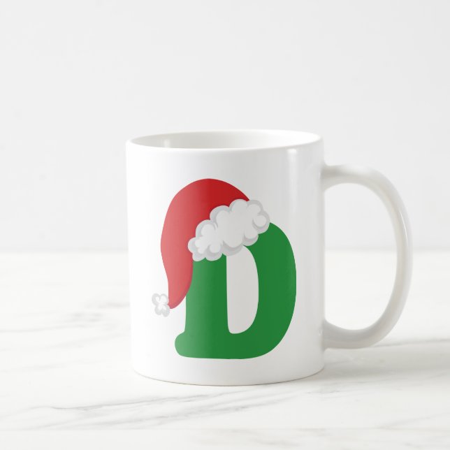 Mug Chemise d'alphabet de la lettre D de Noël (Droite)