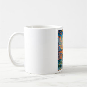 Mug Chemise d'art du coucher de soleil de Squelette cé