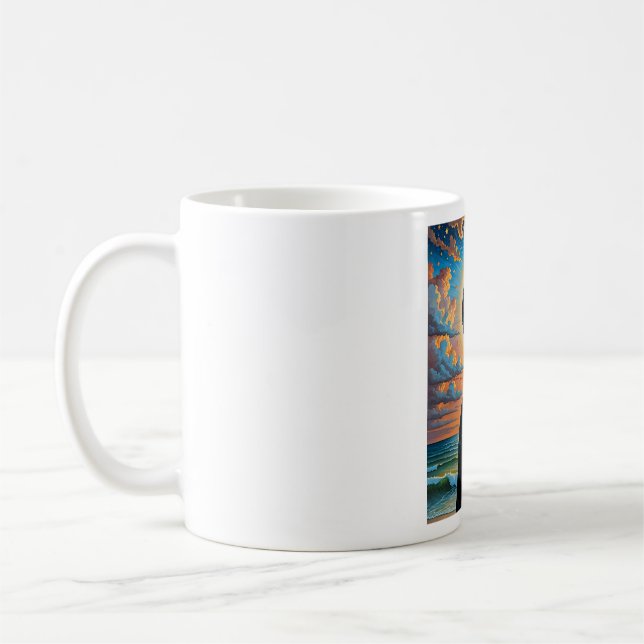 Mug Chemise d'art du coucher de soleil de Squelette cé (Gauche)