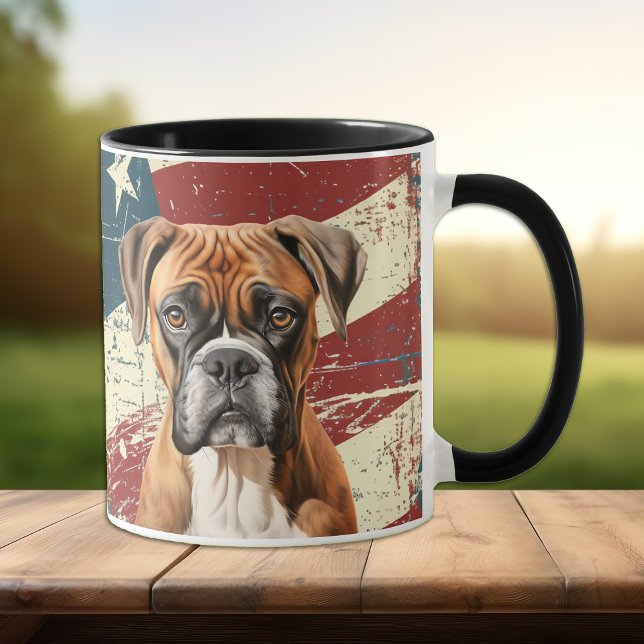 Mug Chemise de Boxer avec Drapeau USA Grunge (Créateur téléchargé)