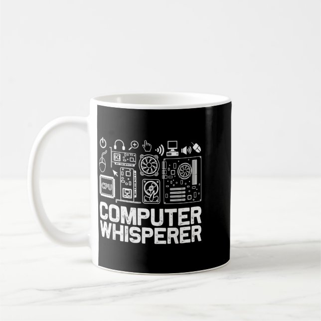 Mug Chemise de chuchoteur d'ordinateur Support techniq (Gauche)