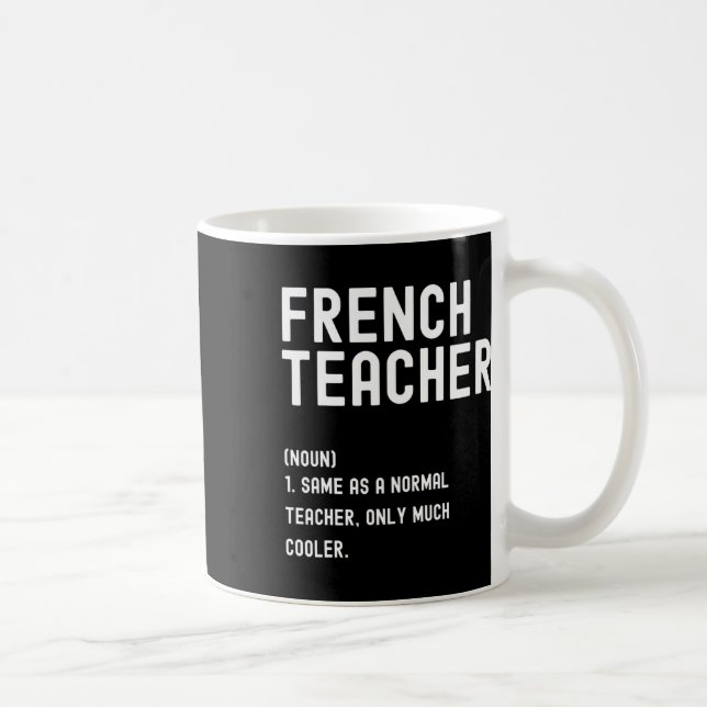 Mug Chemise de définition d'enseignant de français Pre (Droite)