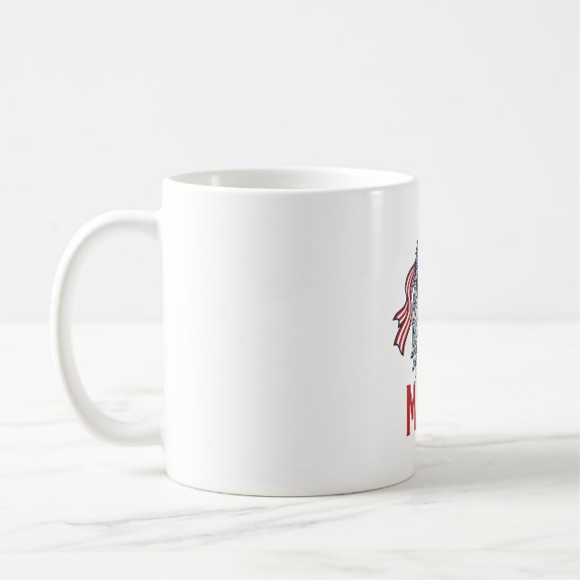 Mug Chemise de gravure vintage Merica Eagle patriotiqu (Gauche)