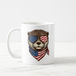 Mug Chemise de gravure vintage vecteur de loutre patri