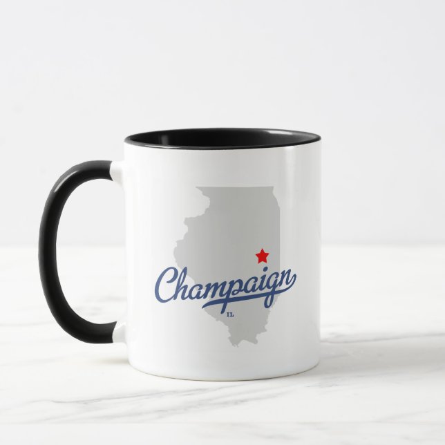 Mug Chemise de l'Illinois IL de champagne (Gauche)