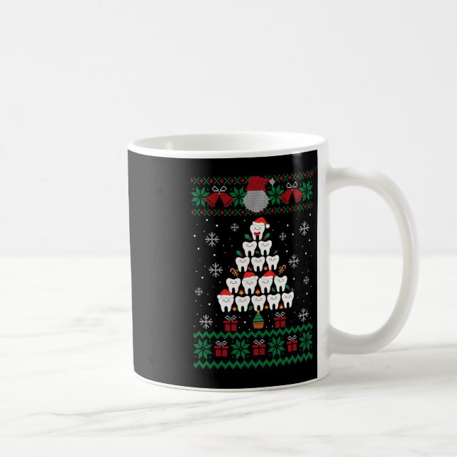 Mug Chemise de Noël de dentiste Arbre de dentiste Dent (Droite)