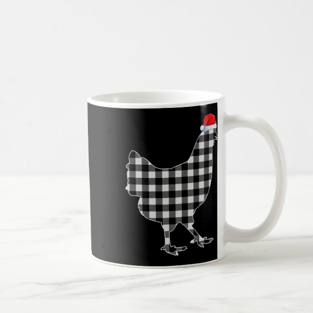 Mug Chemise de Noël de poulet noir et blanc Buffalo Pl (Droite)