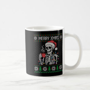 Mug Chemise de Noël hideuse de squelette joyeux, crâne