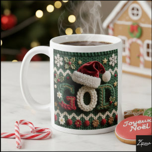 Mug Chemise de Noël tricotée avec chapeau de Père Noël