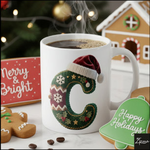 Mug Chemise de Noël tricotée lettre C chapeau de Père