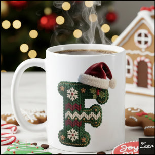 Mug Chemise de Noël tricotée lettre F chapeau de Père