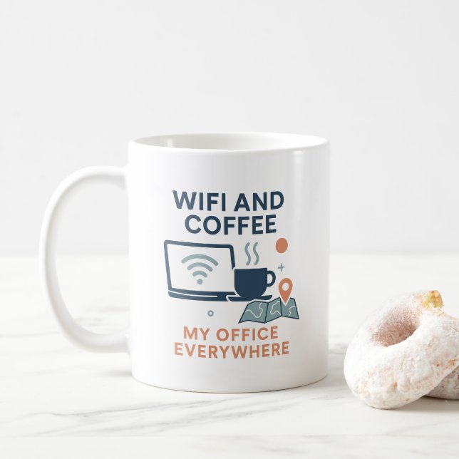 Mug Chemise de nomade numérique - Amateur de café trav (Avec donut)