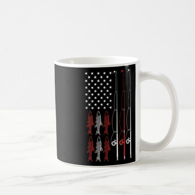Mug Chemise de pêche Drapeau États-Unis Papa Grand-pèr (Droite)