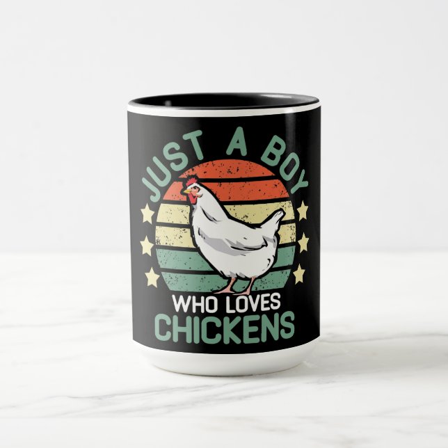 Mug chemise de poulet enfants Juste un garçon qui aime (Centre)