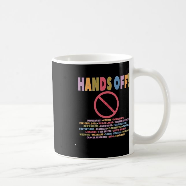 Mug Chemise de protestation anti-Trump Hands Off  (Droite)