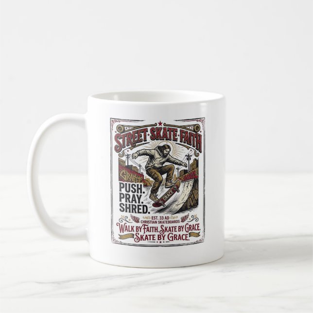 Mug Chemise de skate longboard Jésus chrétien (Gauche)