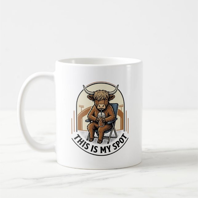 Mug Chemise de vache de baseball avec mascotte de café (Gauche)