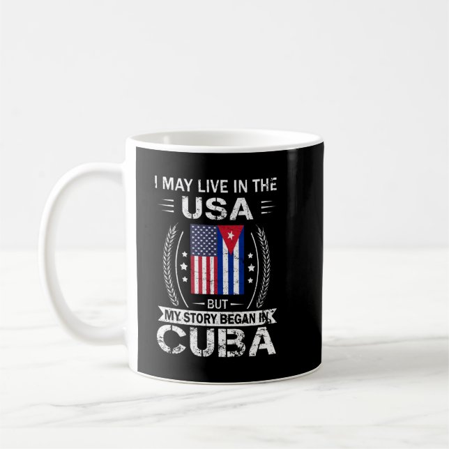 Mug Chemise Drapeau Cubain Américain Mon Histoire A Co (Gauche)