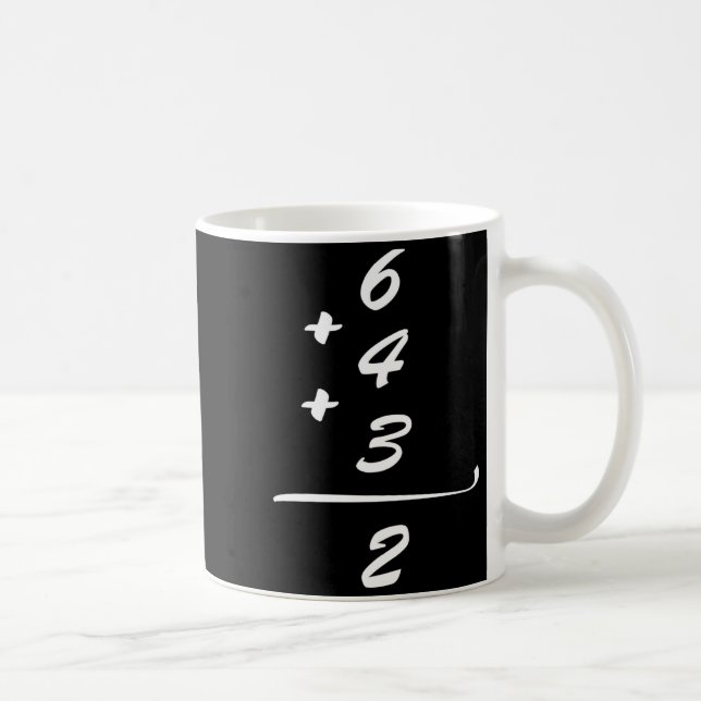 Mug Chemise drôle 6 4 3 2 Baseball (Droite)