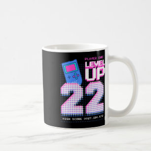 Mug Chemise drôle de 22e anniversaire Level Up pour jo