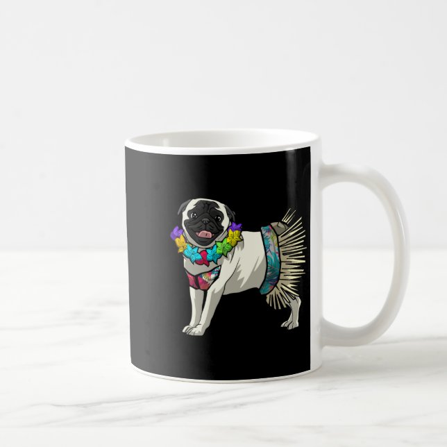 Mug Chemise drôle de Pug - Cadeaux d'Hawaii danseuse d (Droite)