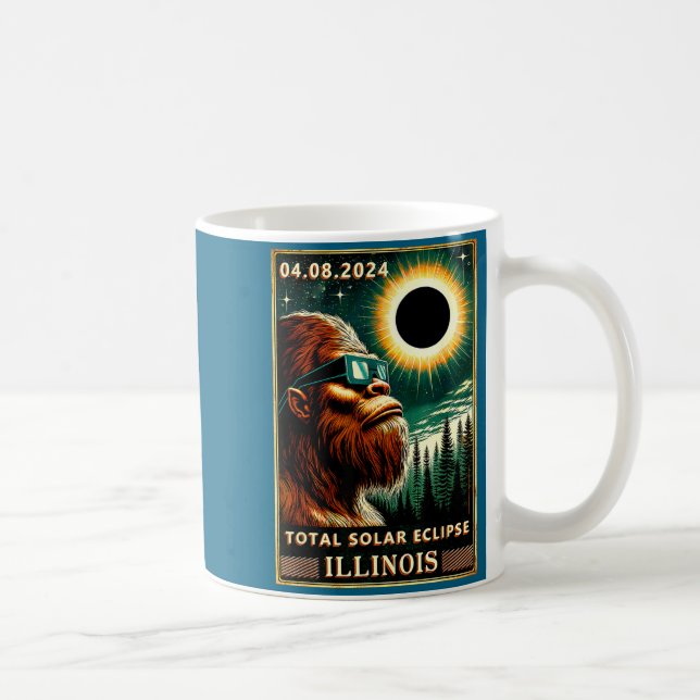 Mug Chemise drôle Éclipse solaire totale Illinois Bigf (Droite)