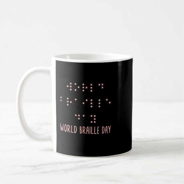 Mug Chemise en braille, Journée mondiale du braille, P (Gauche)