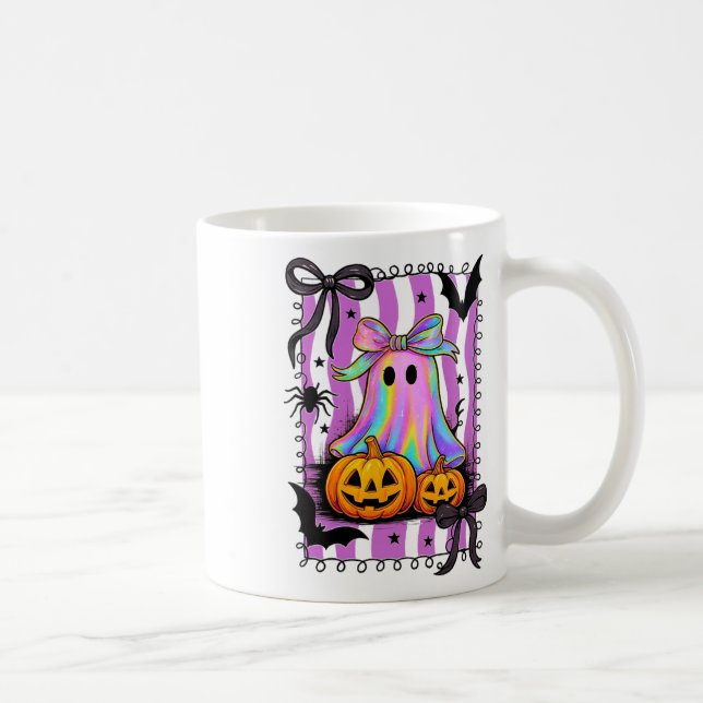 Mug Chemise Halloween Bow mignonne Crâne Citrouille su (Droite)