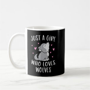 Mug Chemise Loup Mignon Pour Filles Juste Une Fille Qu