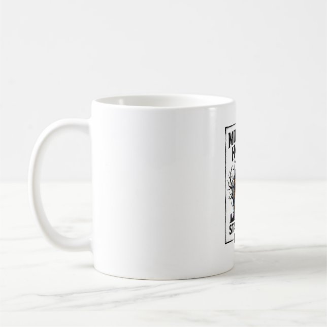 Mug Chemise Maison Hantée Design Nuit Squelettique Vin (Gauche)