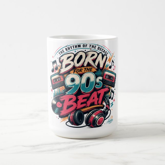 Mug Chemise Né Pour Le Rythme Des Années 90 (Centre)