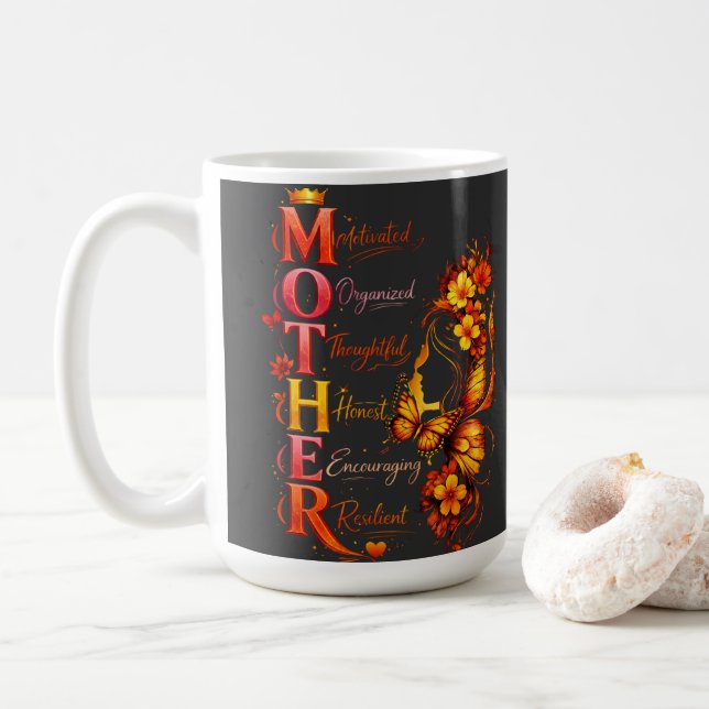 Mug Chemise papillon de mère motivée (Avec donut)