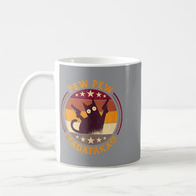 Mug Chemise Pew Pew Madafakas Chats Hauts Pyjamas d'ét (Gauche)