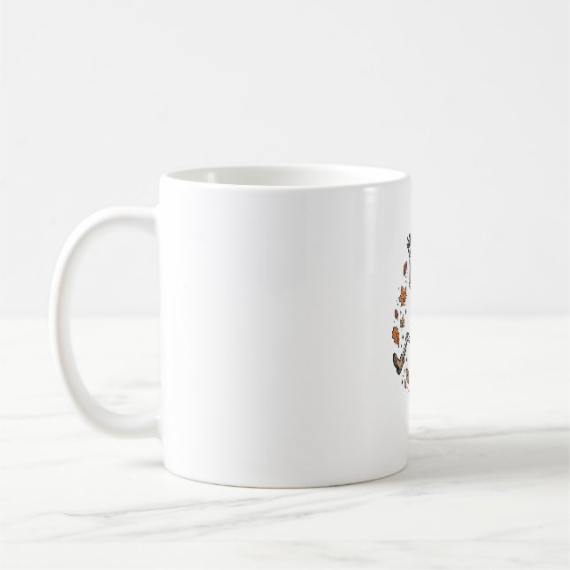 Mug Chemise squelette de citrouille Gravure vintage d' (Gauche)