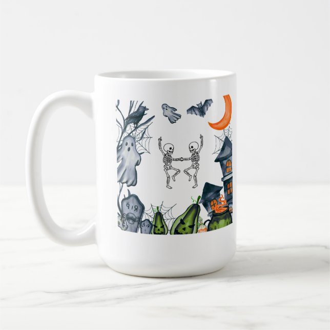 Mug Chemise tee cadre de fête effrayante (Gauche)