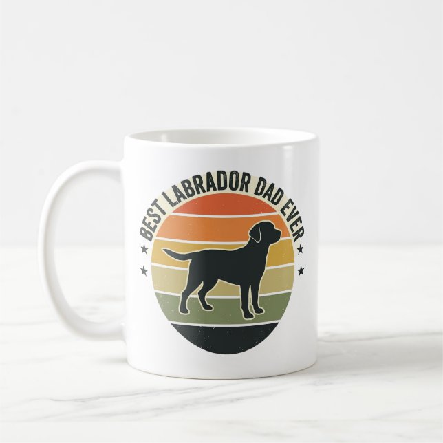 Mug Chemise vectorielle chien coucher de soleil Labrad (Gauche)