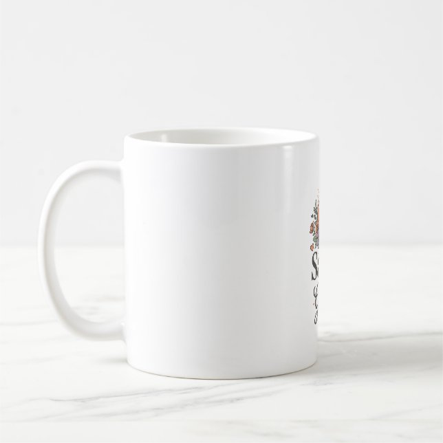 Mug Chemise vectorielle chrétienne florale Sauvé par l (Gauche)
