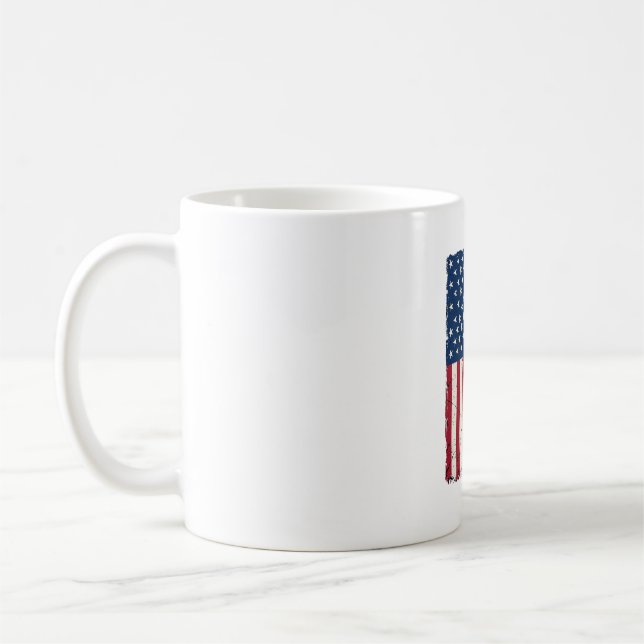 Mug Chemise vectorielle du drapeau américain en détres (Gauche)