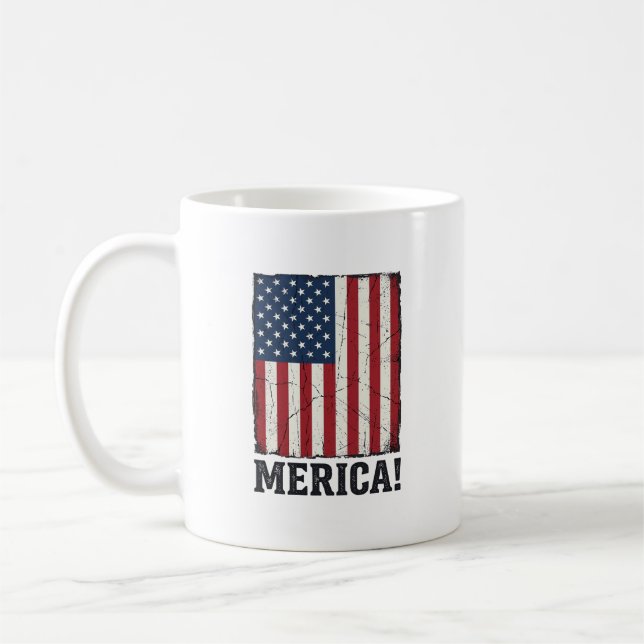 Mug Chemise vectorielle patriotique drapeau Merica en  (Gauche)