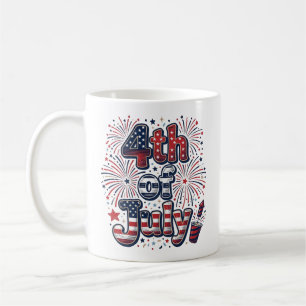 Mug Chemise Vintage Feu d'Artifice Patriotique du 4 Ju