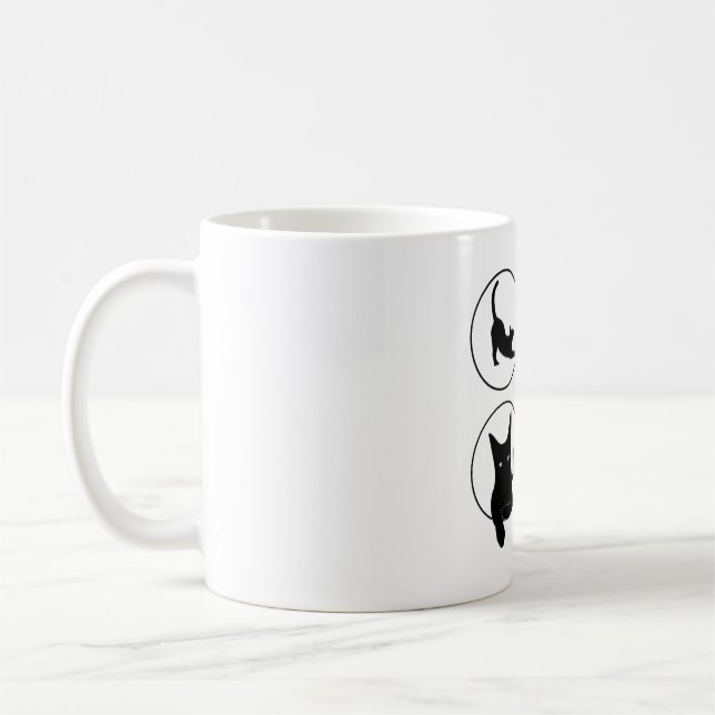 Mug Chemises de design pour chat noir (Gauche)