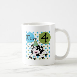 Mug Chemises et cadeaux Blue Cow 4th Birthday