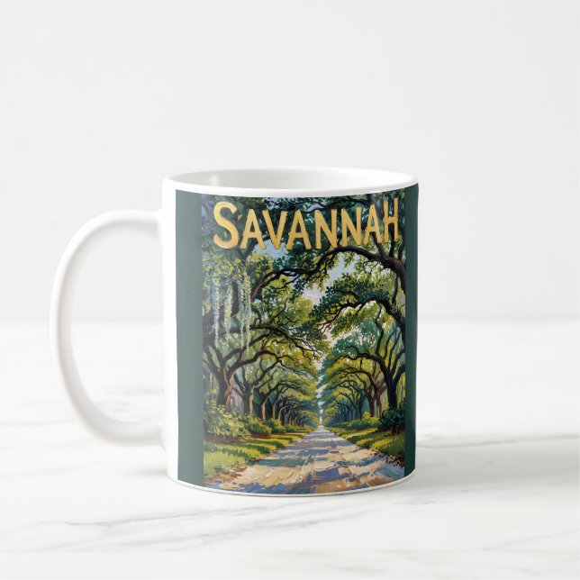 Mug Chênes de l'avenue de Savannah de style Van Gogh v (Gauche)