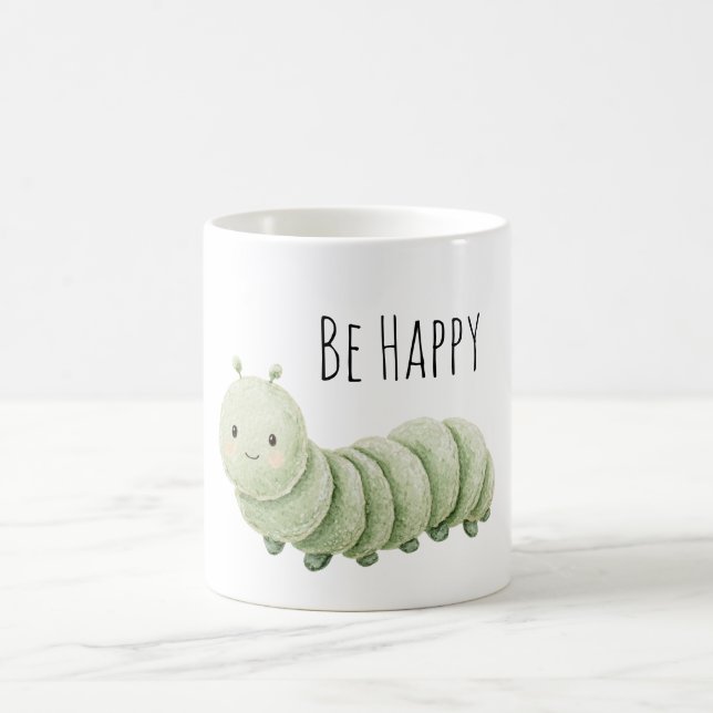 Mug Chenille Verte Sois Heureux (Centre)
